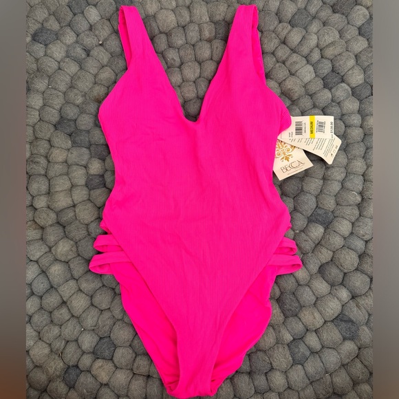 NWT Becca Swim Plunge Back One Piece Swimsuit (SZ M) - Picture 1 of 5